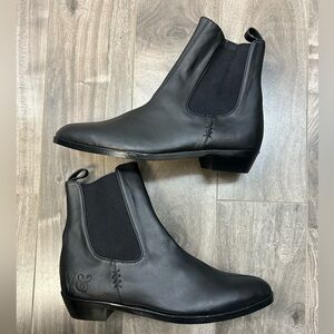 Voes & Company Harlow Vegan Chelsea Boots Black Corn Leather 37.5